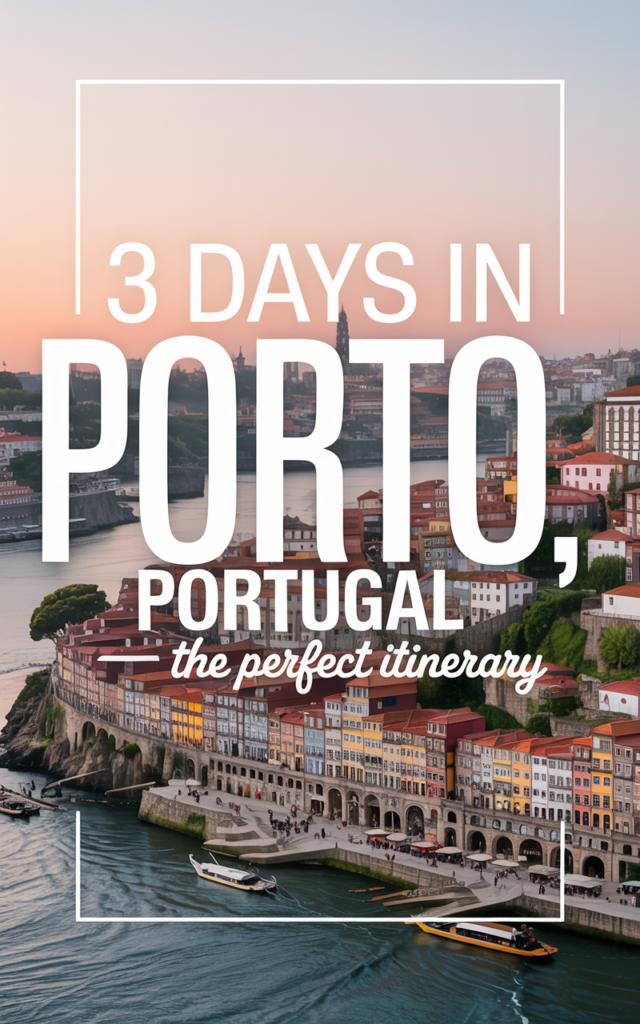 3 days in Porto Portugal itinerary guide with colorful riverside buildings and traditional boats on Douro River