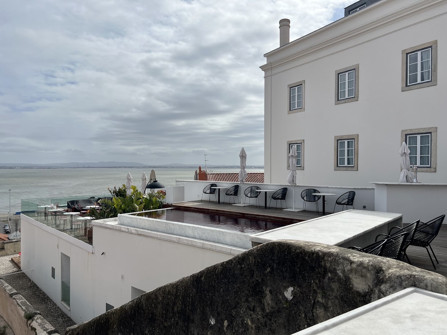 Memmo Alfama rooftop terrace and pool overlooking the Tagus River