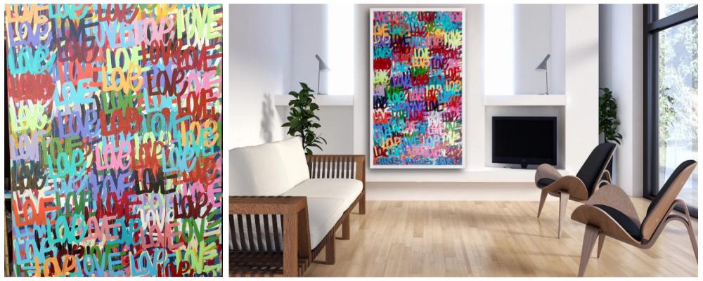 Etsy allowed example showing real artwork beside an accurate AI-edited room image. Source: Etsy.