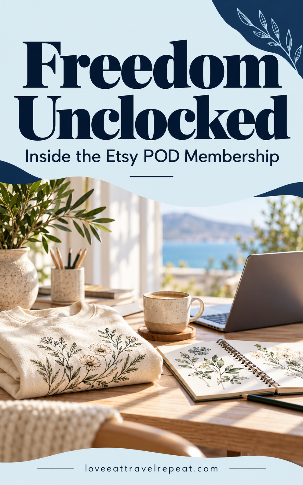Freedom Unclocked: Inside the Etsy POD Membership Pinterest pin